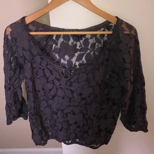 Dark, lace, American Eagle blouse
